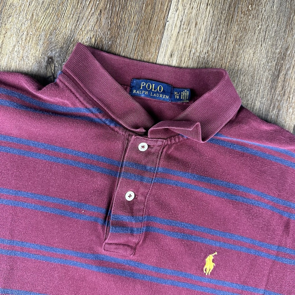 Polo Ralph Lauren Shirt Mens XL Stripe Short Sleeve Pullover Good Fit Casual